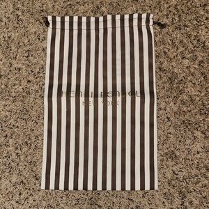 Henri Bendel Brown and White Striped Pouch 15"×9"